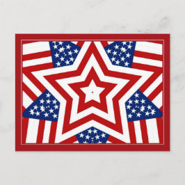 Rood wit en blauw Star-ontwerp om tekst toe te voe Briefkaart