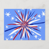 Rood wit en blauw Starburst Briefkaart (Voorkant)