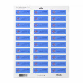 Rood wit en blauw Starburst Etiket (Full Sheet)