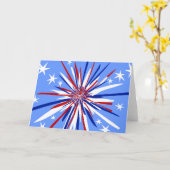 Rood wit en blauw Starburst Kaart (Gele Bloem)