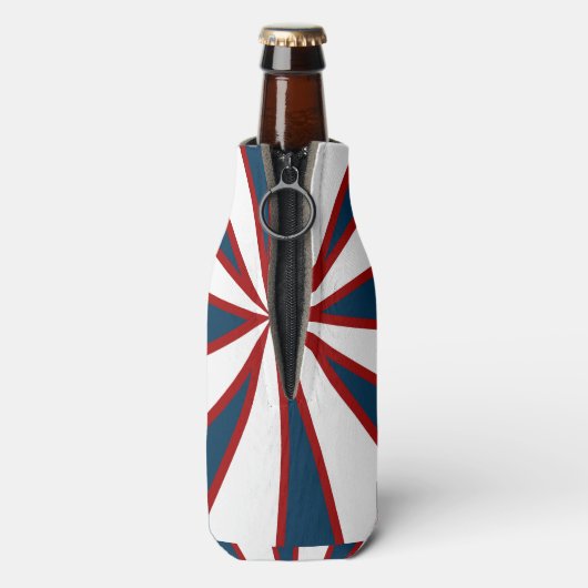 Rood, wit en blauw Starburst koeler (Fles Achterkant)