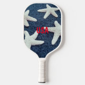 Rood wit en blauw Starfish Nautisch Pickleball Paddle (Achterkant)