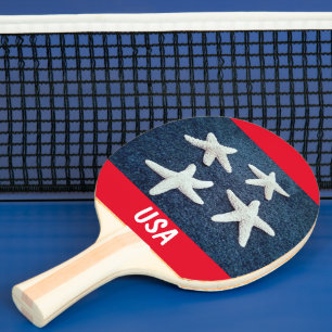 Rood wit en blauw Starfish Nautisch Tafeltennisbatje
