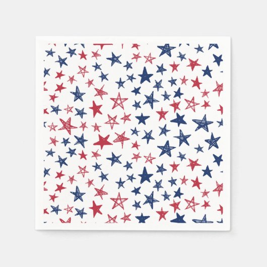 Rood, wit en blauw Stars Servet (Voorkant)