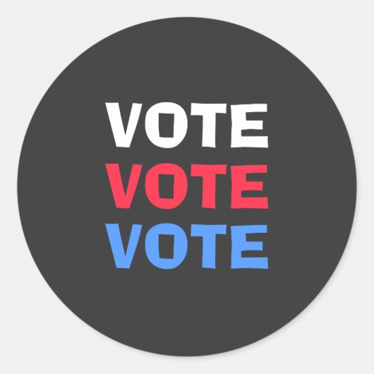 Rood-wit en blauw stemmenverkiezingen ronde sticker (Voorkant)