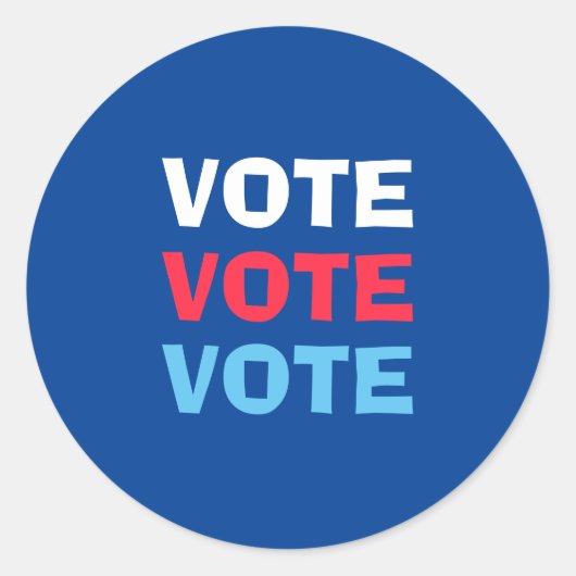 Rood-wit en blauw stemmenverkiezingen ronde sticker (Voorkant)