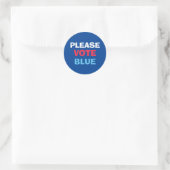 Rood wit en blauw Stemming Blauwe Verkiezing Ronde Sticker (Tas)