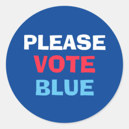 Rood wit en blauw Stemming Blauwe Verkiezing Ronde Sticker