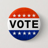 Rood wit en blauw Stemming Patriottische Button (Voorkant)