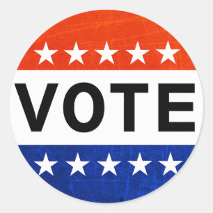 Rood wit en blauw Stemming Patriottische Button Ronde Sticker