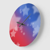 Rood, wit en blauw stenen ronde wandklok (Hoek)
