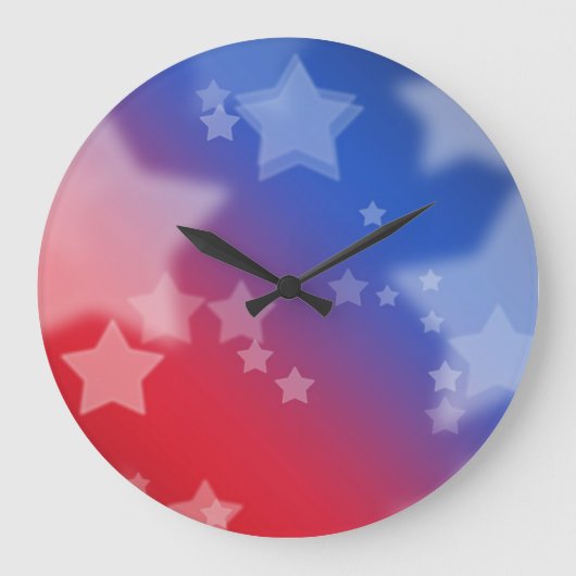 Rood, wit en blauw stenen ronde wandklok (Voorkant)