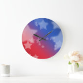Rood, wit en blauw stenen ronde wandklok (Huis)
