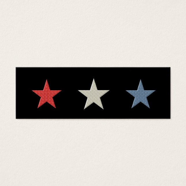 Rood Wit en Blauw Sterren Bladwijzer Mini Visitekaartjes (Voorkant)