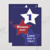 Rood, wit en blauw sterren Bunco tafel Kaart #1 (Voorkant / Achterkant)