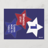 Rood, wit en blauw sterren Bunco tafel Kaart #1 (Achterkant)