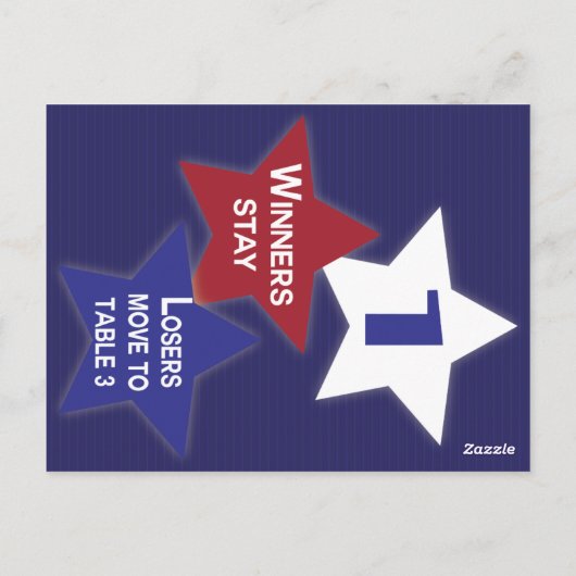 Rood, wit en blauw sterren Bunco tafel Kaart #1 (Achterkant)