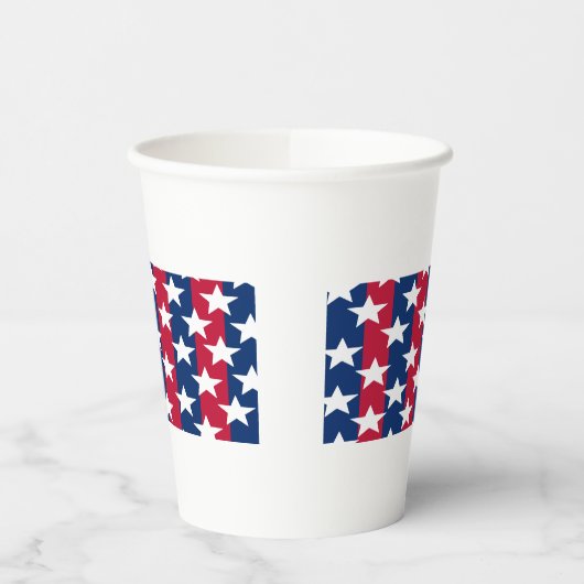 Rood, wit en blauw Sterren en Strepen 4 juli Papieren Bekers (Links)