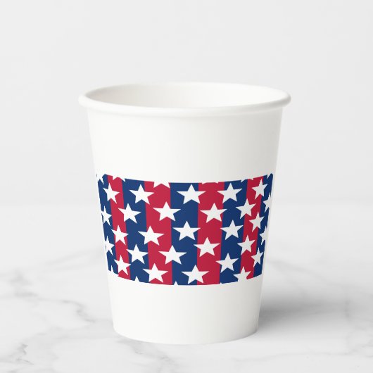 Rood, wit en blauw Sterren en Strepen 4 juli Papieren Bekers (Voorkant)