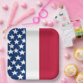 Rood, wit en blauw Sterren en Strepen 4 juli Papieren Bordje (Feest)