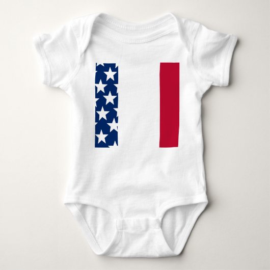 Rood, wit en blauw Sterren en Strepen 4 juli Romper (Voorkant)