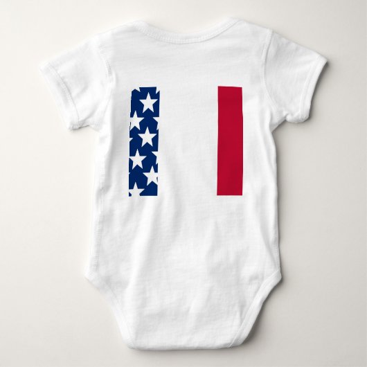 Rood, wit en blauw Sterren en Strepen 4 juli Romper (Achterkant)