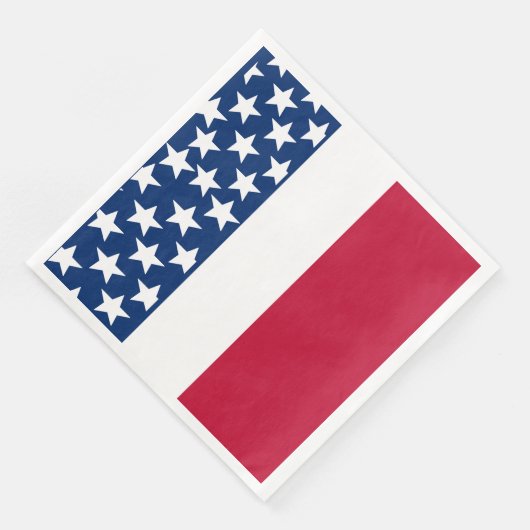 Rood, wit en blauw Sterren en Strepen 4 juli Servet (Hoek)