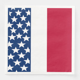 Rood, wit en blauw Sterren en Strepen 4 juli Servet