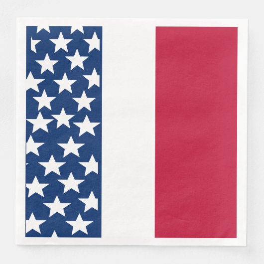 Rood, wit en blauw Sterren en Strepen 4 juli Servet (Voorkant)
