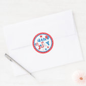 Rood, wit en blauw sterren en vlag Vierde juli Ronde Sticker (Envelop)
