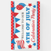 Rood, wit en blauw sterren en vlag Vierde juli Spandoek (Verticaal)