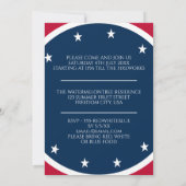 Rood Wit en Blauw Sterren Patriottisch 4 juli BBQ Kaart (Achterkant)