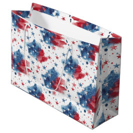 Rood Wit en Blauw Sterren Patriottische Gift Bag Groot Cadeauzakje