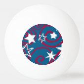Rood wit en blauw sterren Ping Pong Ball (Achterkant)