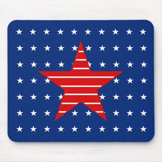 Rood wit en blauw, sterren & Stripes Mousepad Muismat (Voorkant)