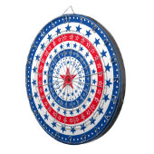 Rood, wit en blauw sterren vieren dartbord (Voorkant Rechts)