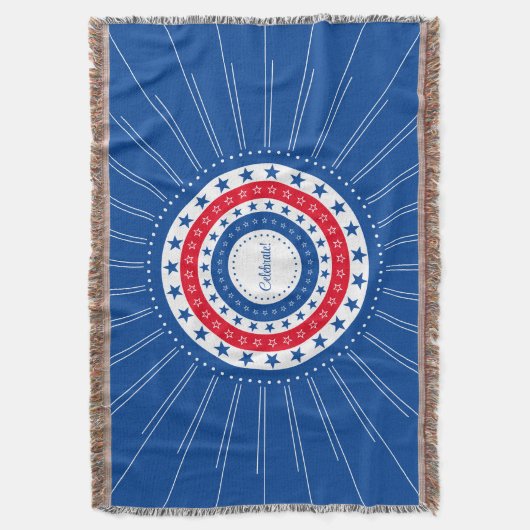 Rood, wit en blauw sterren vieren deken (Voorkant Verticaal)