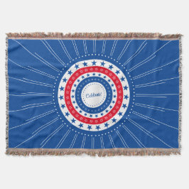 Rood, wit en blauw sterren vieren deken