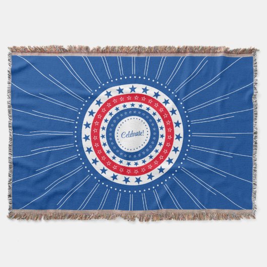 Rood, wit en blauw sterren vieren deken (Voorkant)
