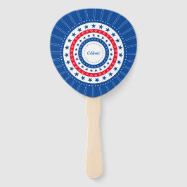 Rood, wit en blauw sterren vieren handwaaier