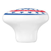 Rood, wit en blauw sterren vieren keramische knop (Zijkant)