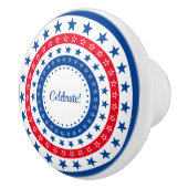 Rood, wit en blauw sterren vieren keramische knop (Rechts)