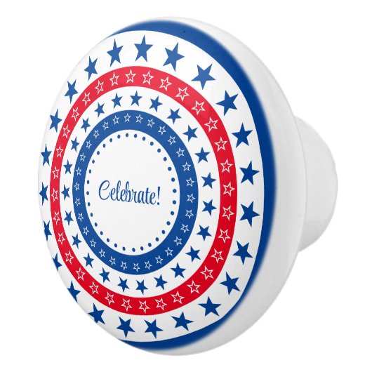 Rood, wit en blauw sterren vieren keramische knop (Rechts)