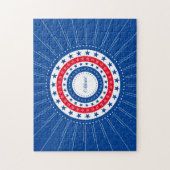Rood, wit en blauw sterren vieren legpuzzel (Verticaal)