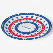 Rood, wit en blauw sterren vieren papieren bordje (Gekanteld)