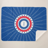 Rood, wit en blauw sterren vieren sherpa deken (Voorkant (horizontaal))