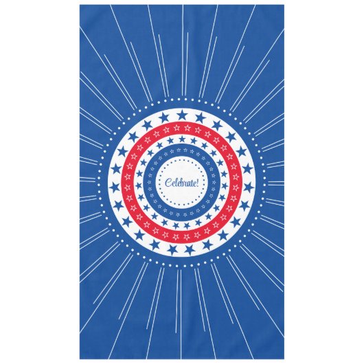 Rood, wit en blauw sterren vieren tafelkleed (Voorkant)