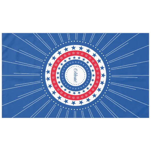 Rood, wit en blauw sterren vieren tafelkleed (Voorkant (Horizontaal))