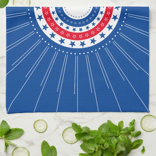 Rood, wit en blauw sterren vieren theedoek (Gevouwen)