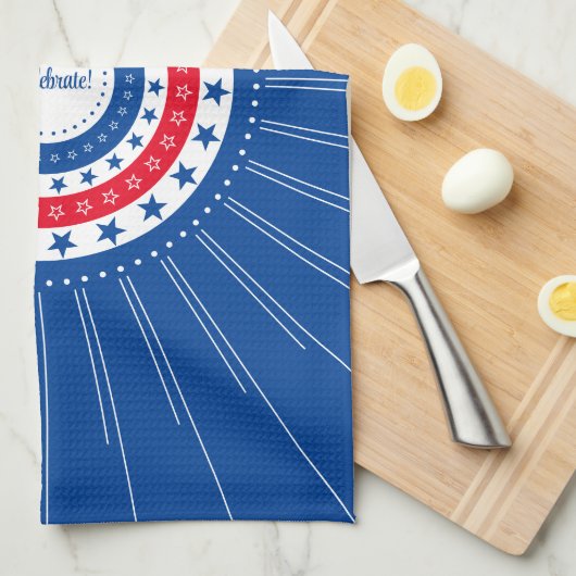 Rood, wit en blauw sterren vieren theedoek (Quarter Fold)